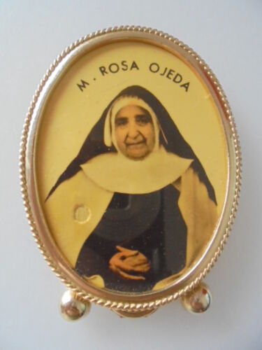 RELIQUARY of Mother Maria Rosa OJEDA CREUS with relic ex indumentis Original Spain Barcelona 1998