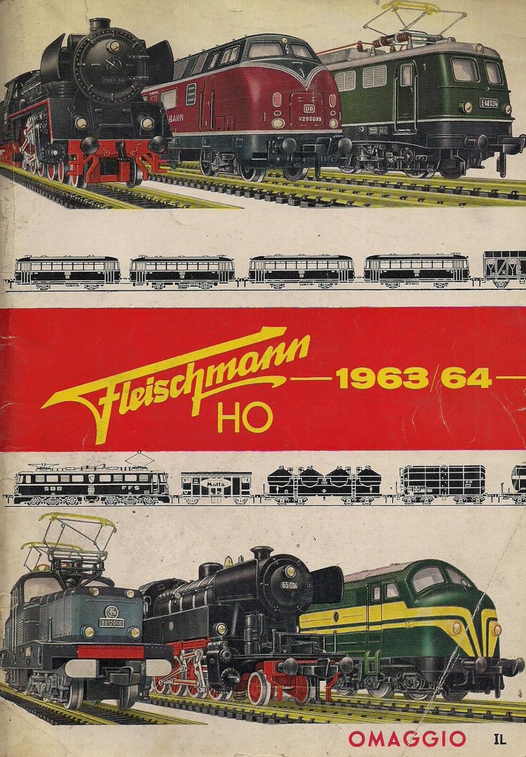 FLEISCHMANN CATALOG 1963-64 Trains Locomotives Stations Original Italian edition