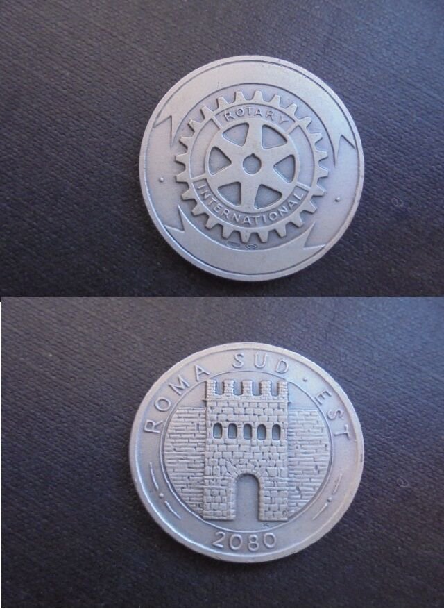 ROTARY INTERNATIONAL MEDAL in sterling silver 925 Original from 2002 Rome Italy