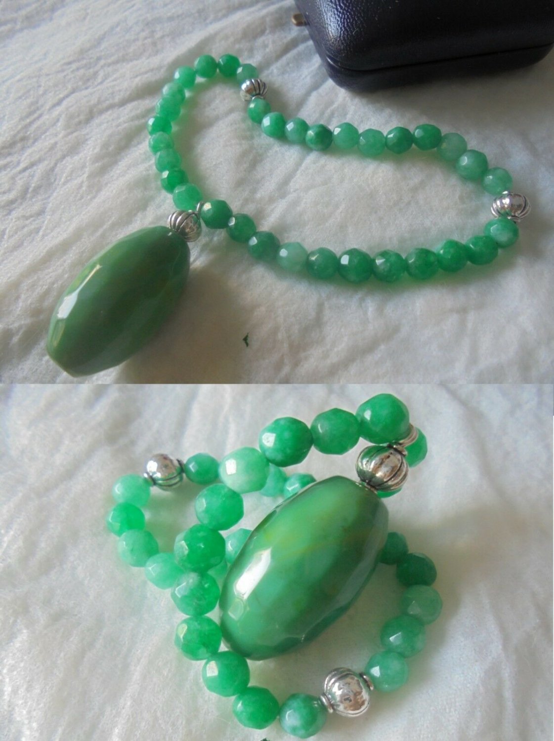 TASBIH bracelet in JADE and SILVER 800 Muslim prayer Original
