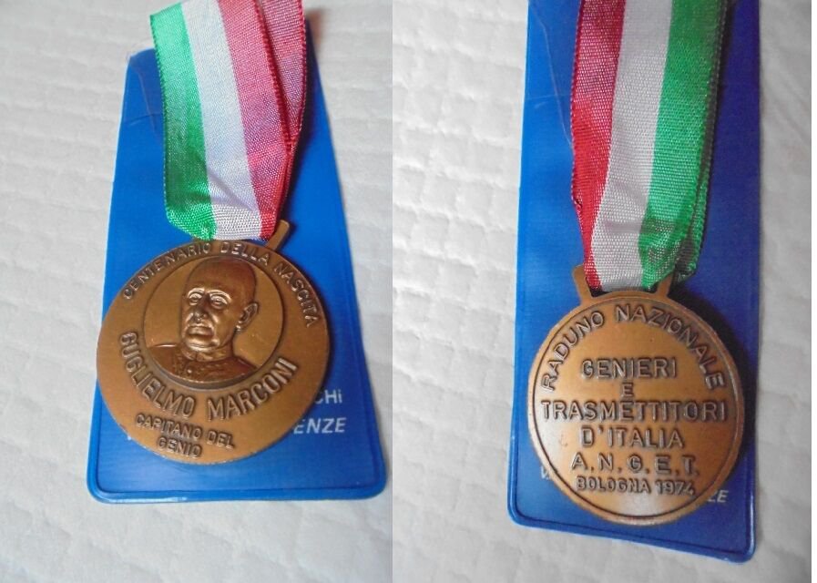 GUGLIELMO MARCONI BRONZE medal 100th anniversary from his birth Original 1974