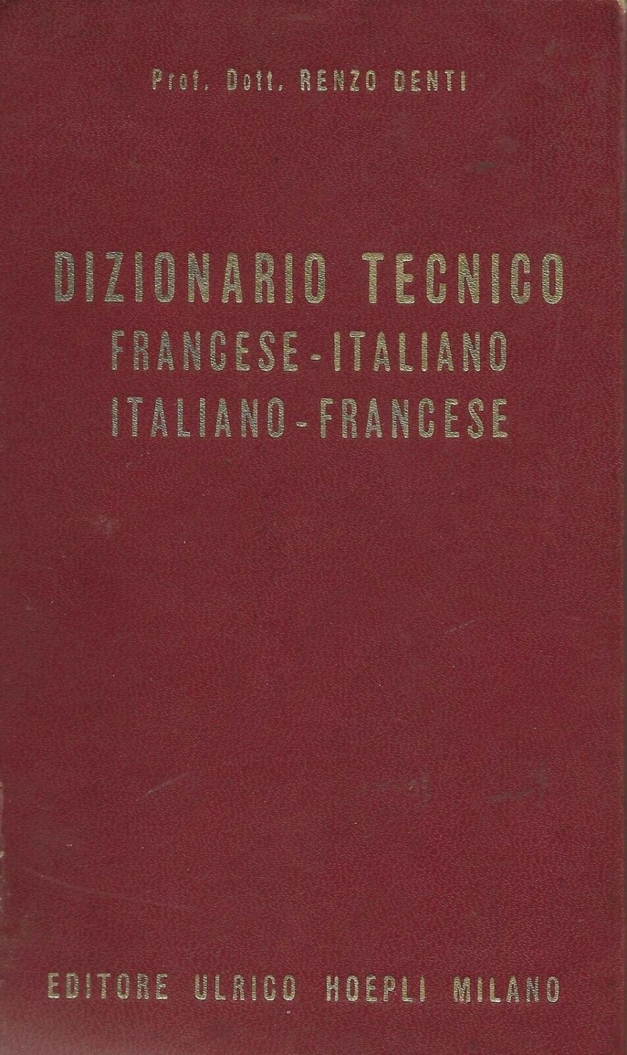 Dizionario tecnico FRANCESE ITALIANO AERONAUTICA book Hoepli 1964 aeronatics dictionary