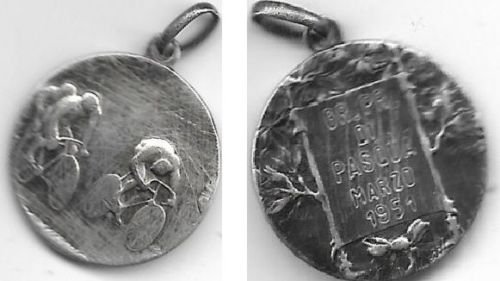 Medal CYCLING BIKE in SILVER 800 Grand Premio Italy Easter 1951