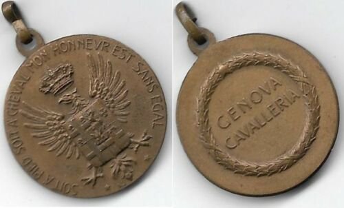 BRONZE MEDAL italian CAVALRY Genova Italy Original 1930s