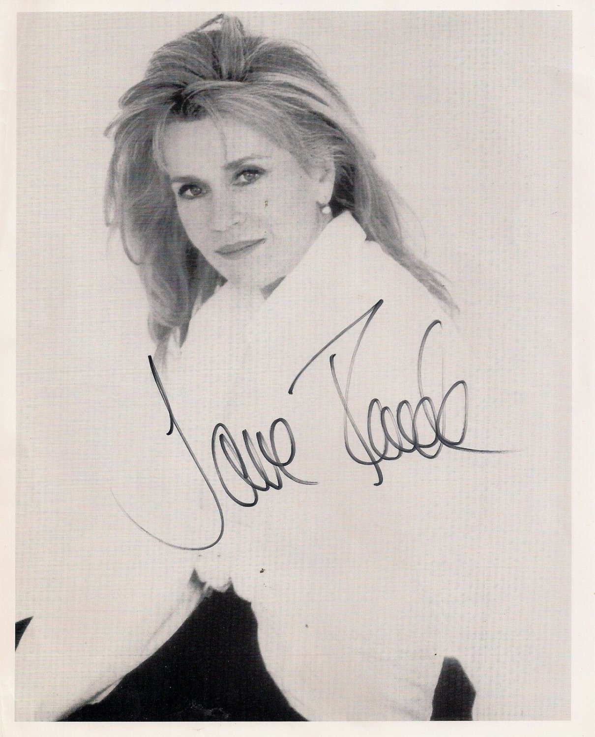 JANE FONDA Original hand signed autograph on photo 1990s