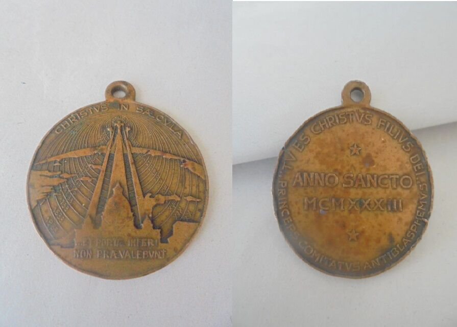 BRONZE MEDAL for the Jubilee 1933 Pope Pius XI Original