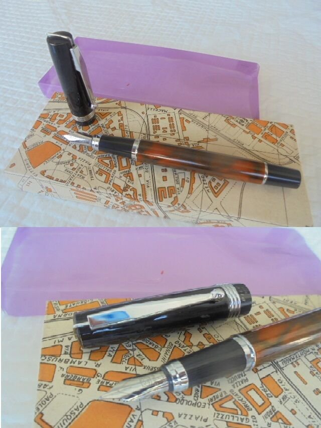 PILON fountain pen lacquè and in GOLD 18K GP Original