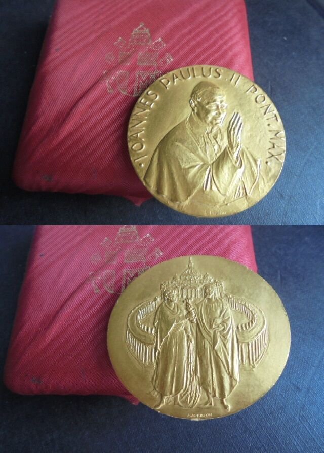 JOHN PAUL II bronze medal Original 1990 for his trip to Mali Ciad Cape Verde engraver Manfrini