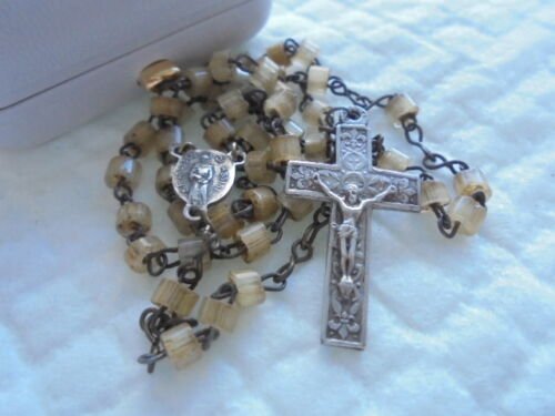 ROSARY necklace in SILVER 800 PORZIUNCOLA and S. Maria degli Angeli Assisi Italy 1950s