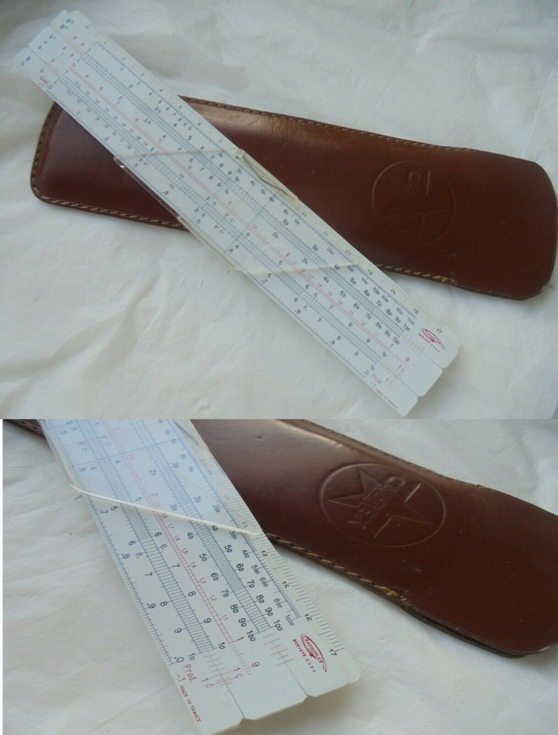 RAPHOPLEX slide ruler Made in FRANCIA for CALTEX Original 1970s