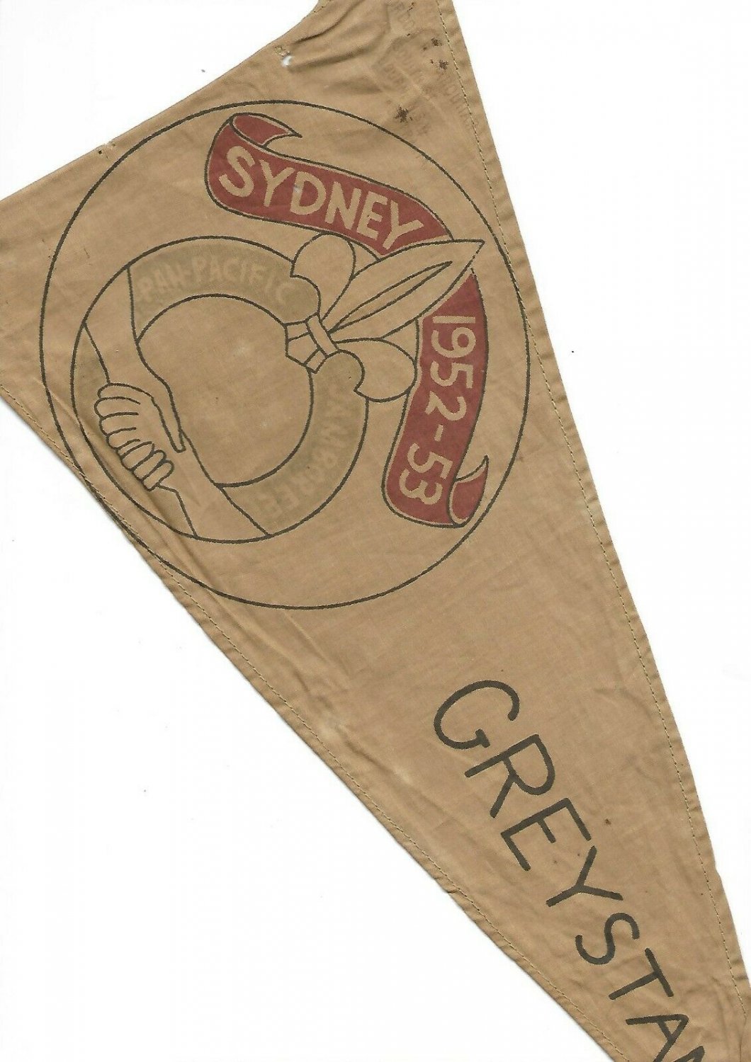 BOYS SCOUTS flag pennant of the JUBILEE Pan Pacific 1952 Sydney Australia Greystanes Original