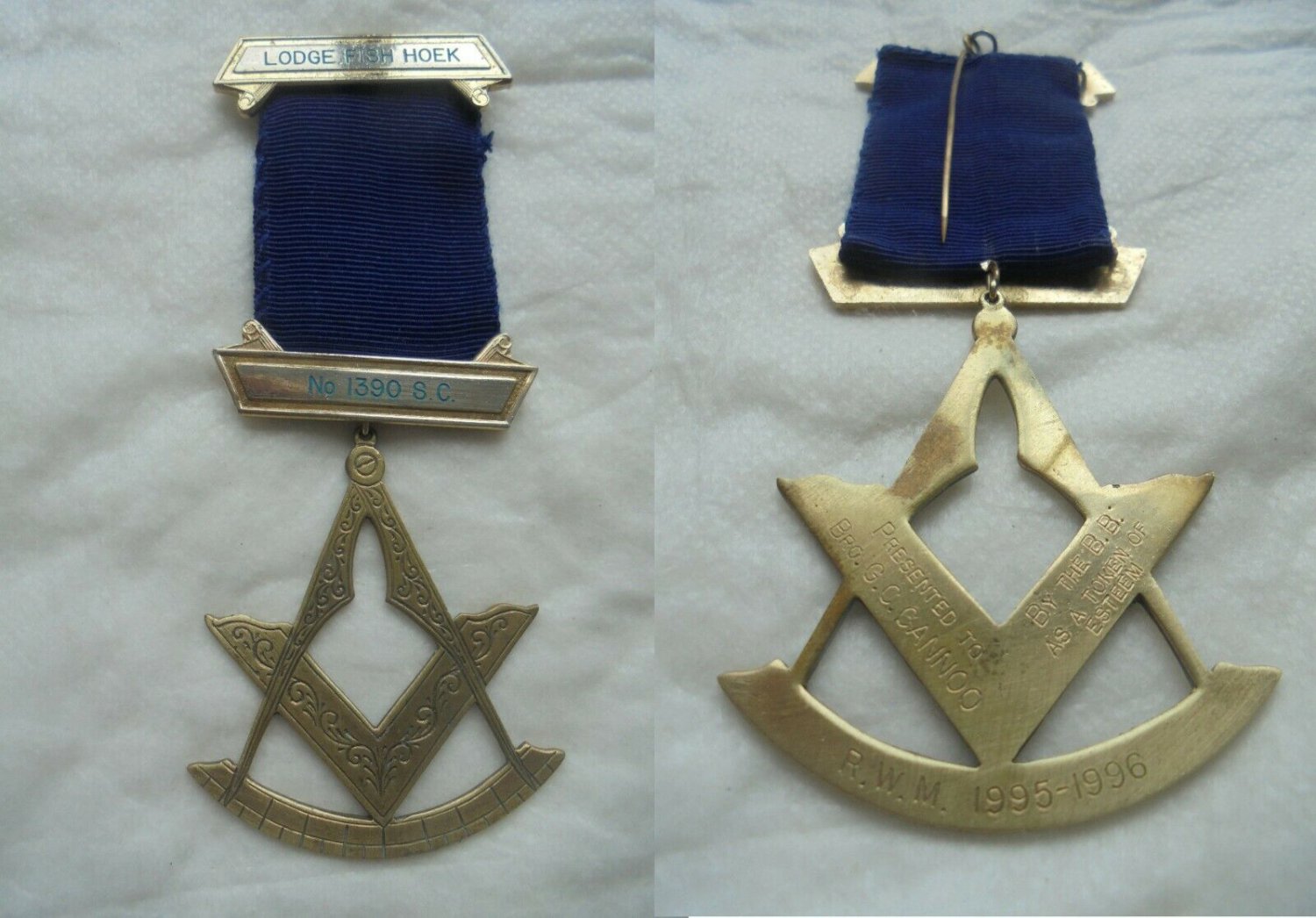 MASONIC BADGE PIN Grand Scottish Lodge of Fish Hoek Western Cape South Africa Original 1990