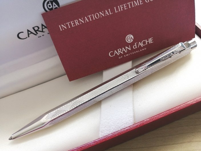 CARAN D'ACHE ECRIDOR Retro ball pen Plated Palladium in box Original