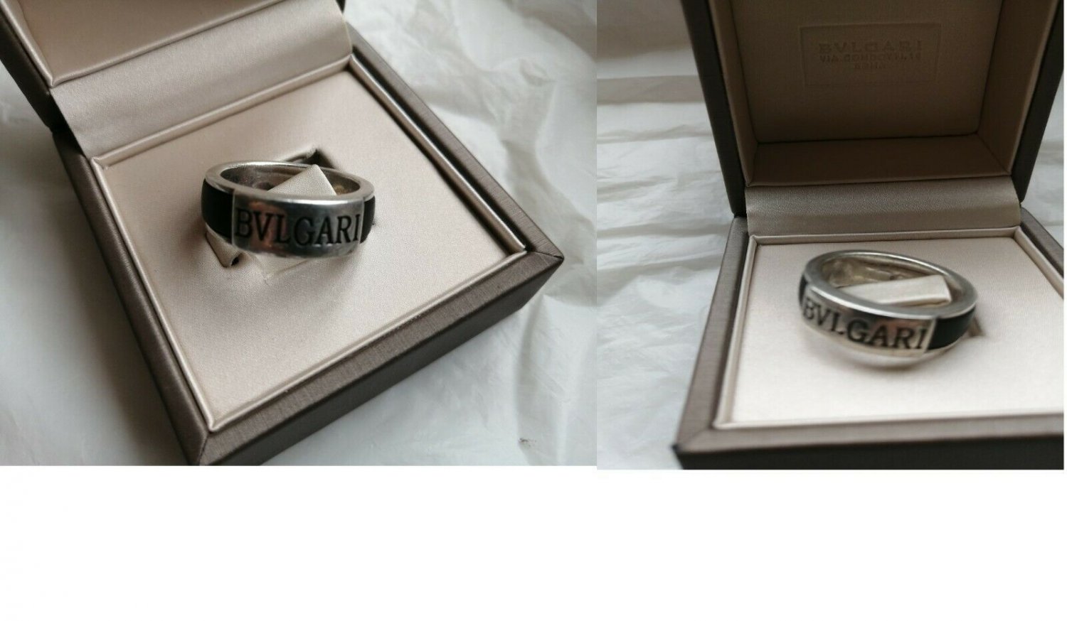BULGARI ring Mode B ZERO 1 in steel Original in gift box