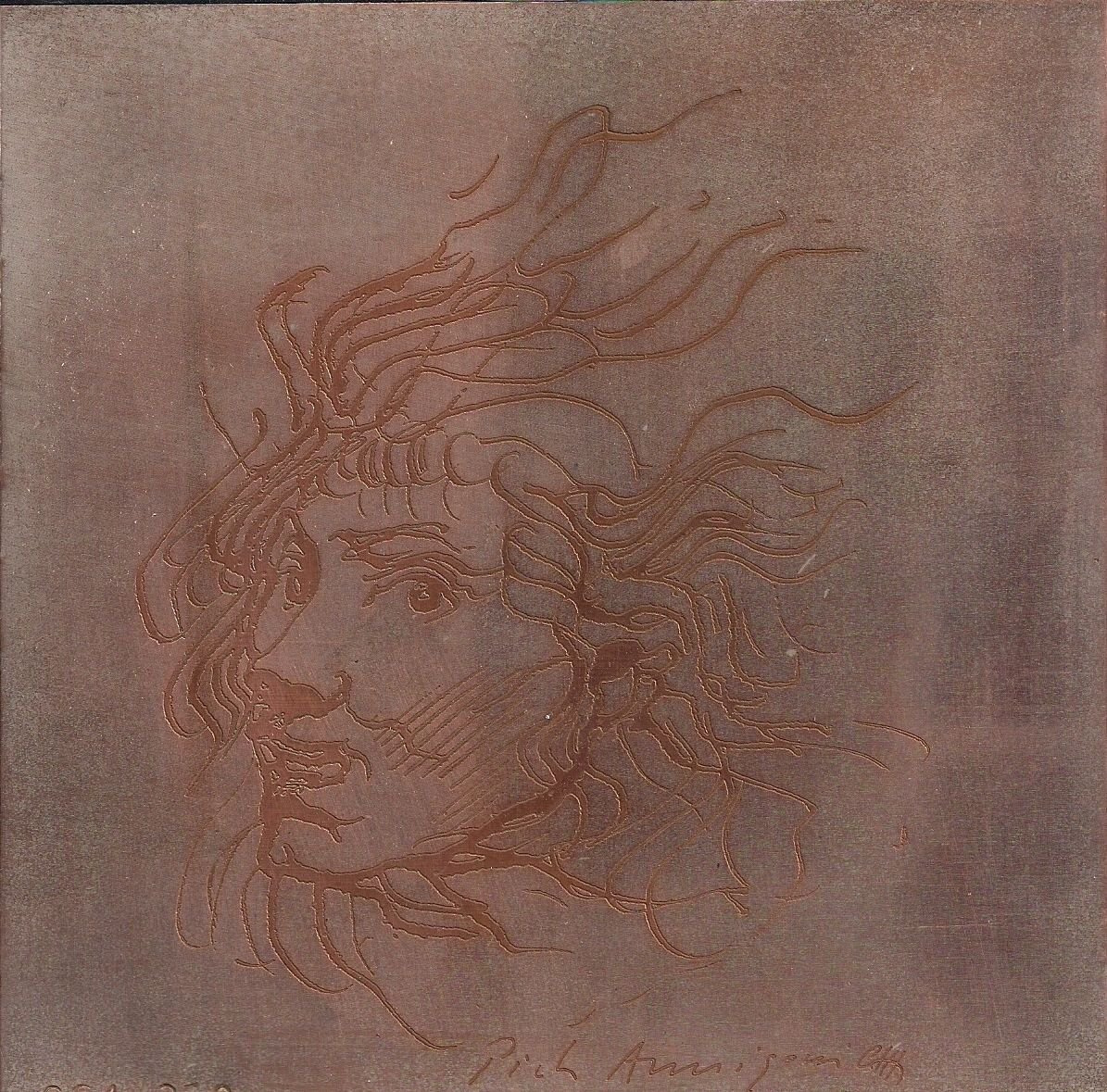 PIETRO ANNIGONI Engraved copper PLATE Tile La Follia Original and numbered 1980