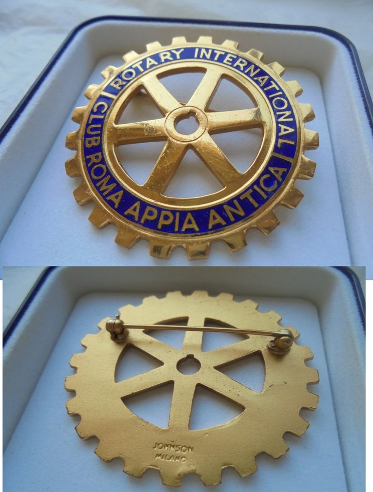 ROTARY INTERNATIONAL Club Roma Italy pin brooch Original by Johnson Milano