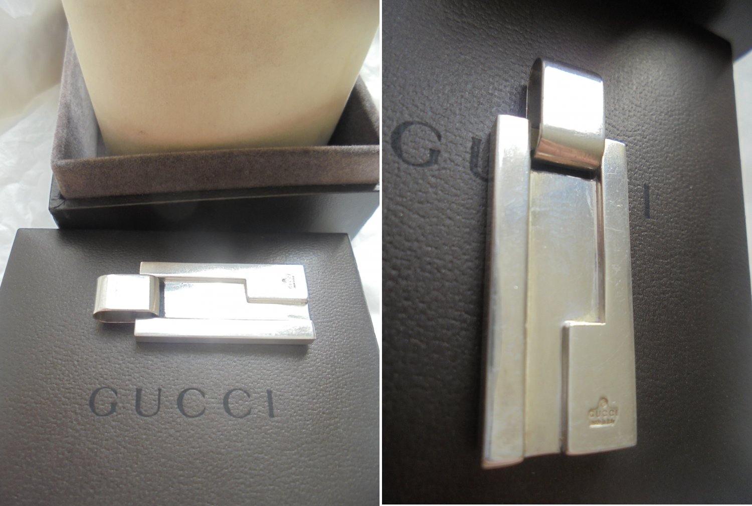 GUCCI PENDENT CHARM for necklace or bracelet in Silver sterling 925 Original in gift box 1980s