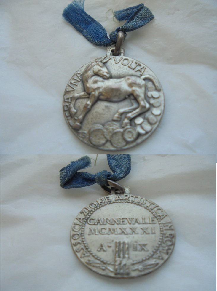 MEDAL ITALY CARNEVALE 1931 of the Associazione Artistica in Roma Original