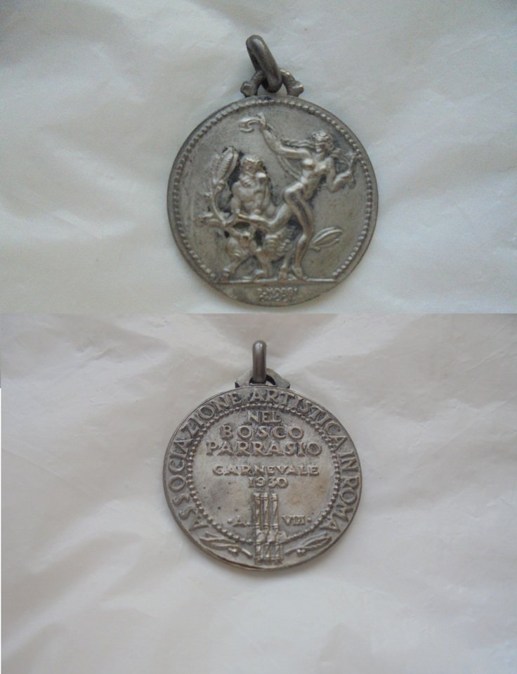 MEDAL CARNEVALE celebrations ITALY of Associazione Artistica in Roma "Bosco incantato" Original 1930
