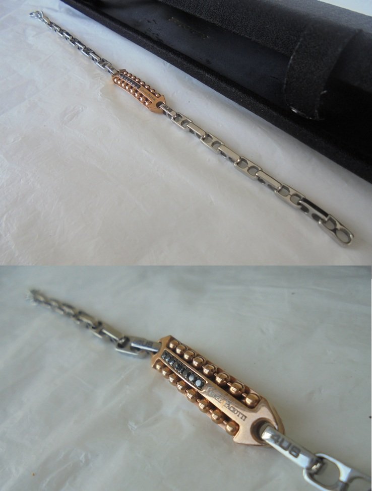 CESARE PACIOTTI ITALY bracelet in stainless steel and with black Swarovski crystals Original