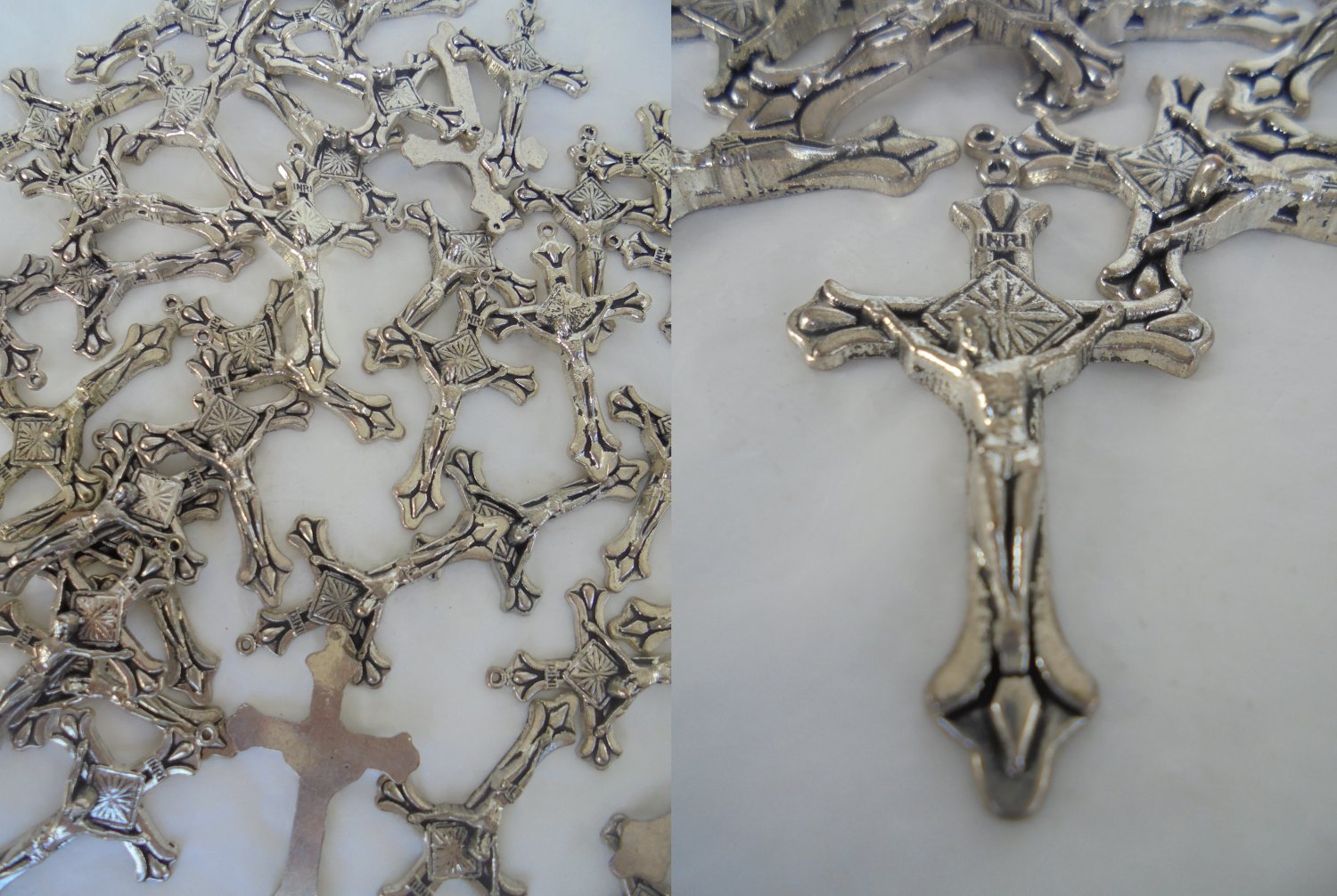 100 CRUCIFIX CROSS pendents in metal Made in Italy