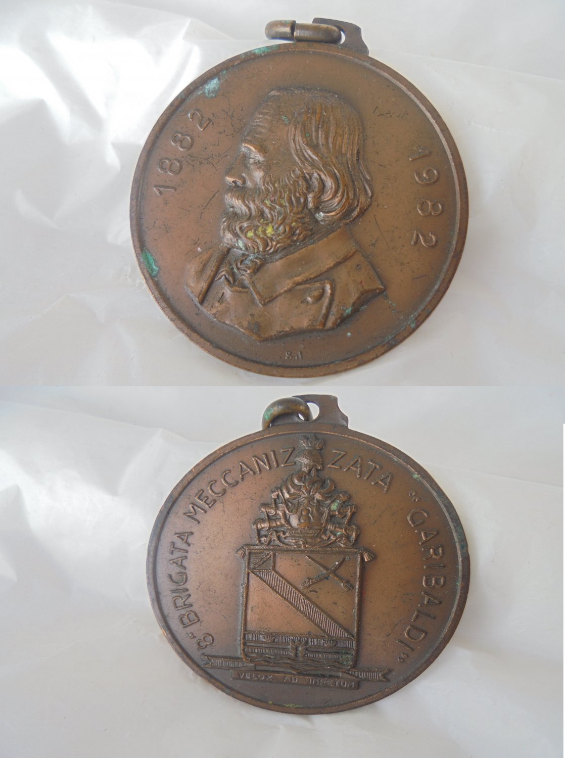 BRONZE MEDAL of the Bersaglieri brigade Garibaldi Original in ricordo della fondazione 1982