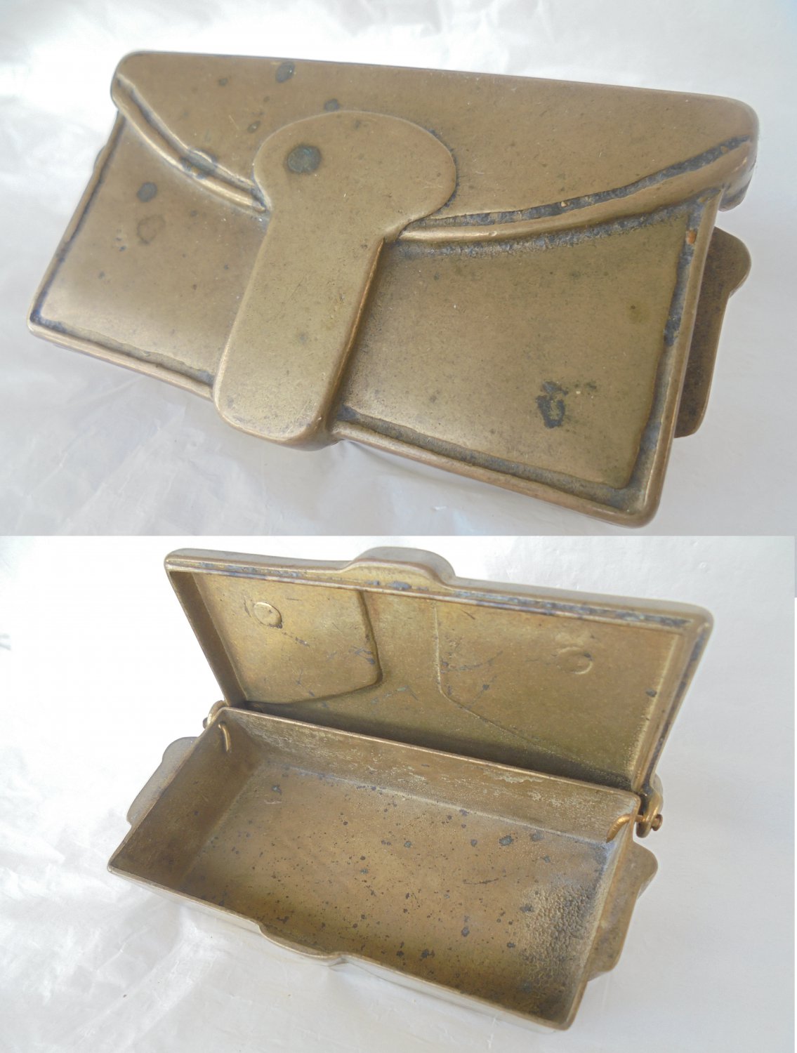 CARABINIERI GIBERNA BOX in brass Original Italy 1960s militaria