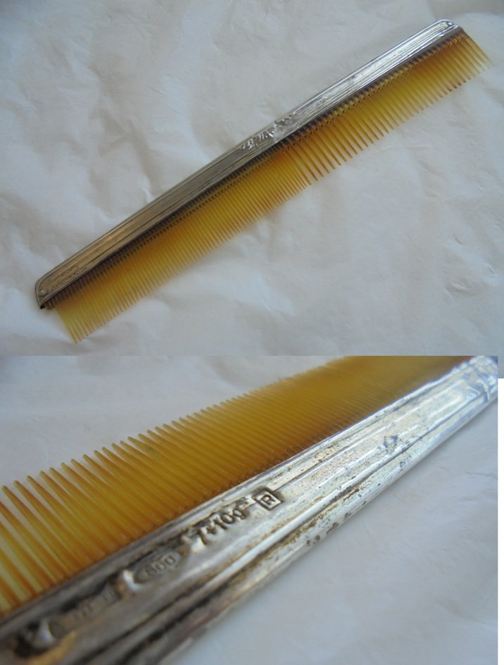 COMB IN SILVER 800 Original Made in Italy Florence 1940s