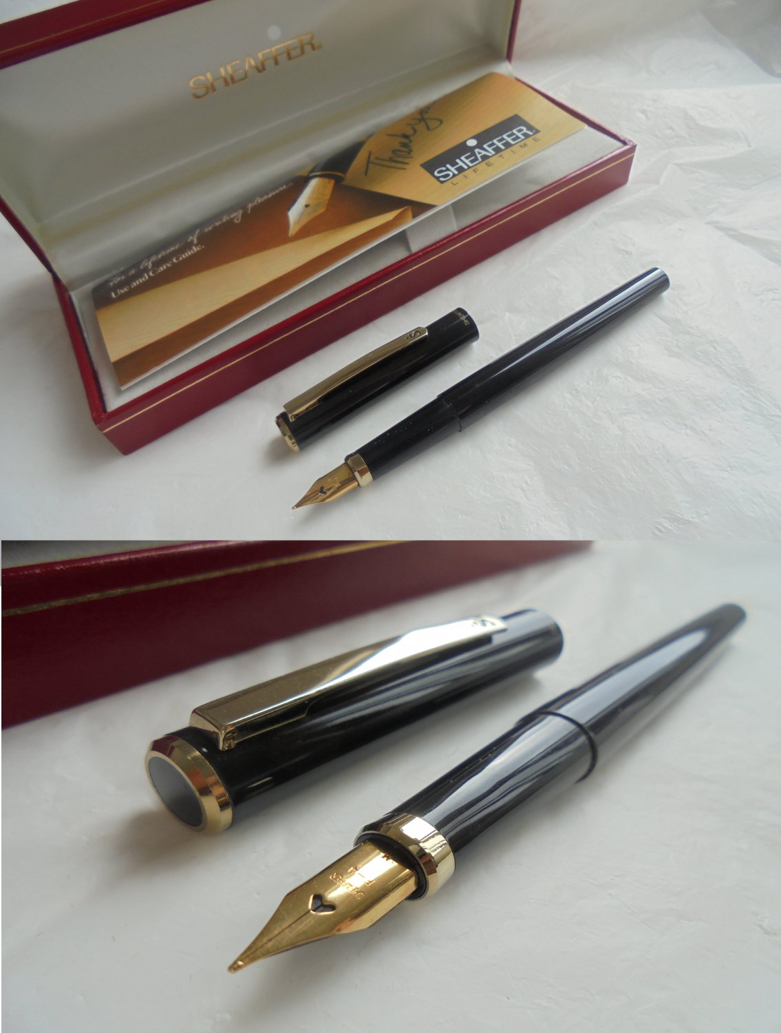SHEAFFER SAILOR fountain pen in steel lacque in black color Original in gift box + garantee