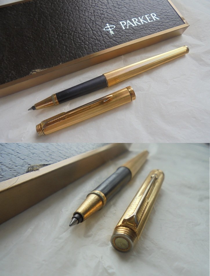 PARKER 35 MILLERAIES roller ball pen laminated gold In gift box