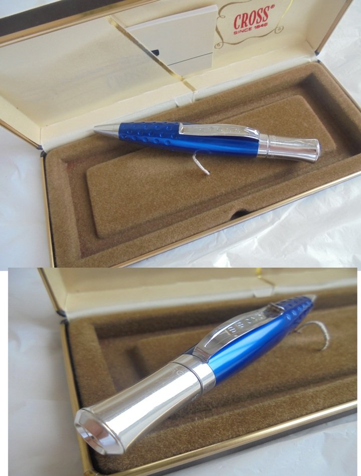 CROSS BALL PEN in blue color and steel Original in gift box