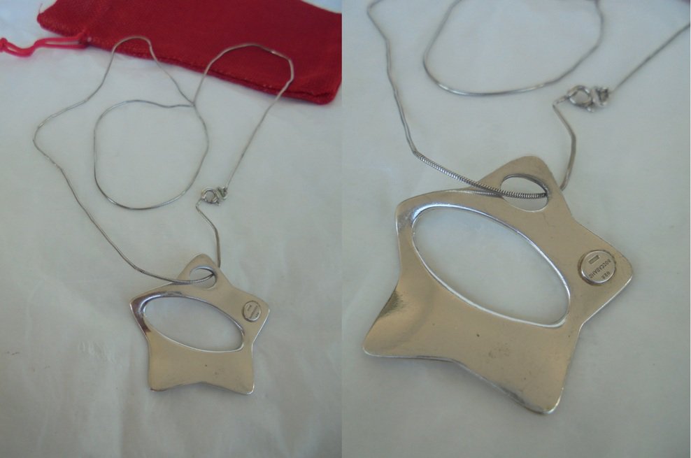 BOCCADAMO JEWELS necklace with star pendent charm in sterling silver 925 Original Made in Italy