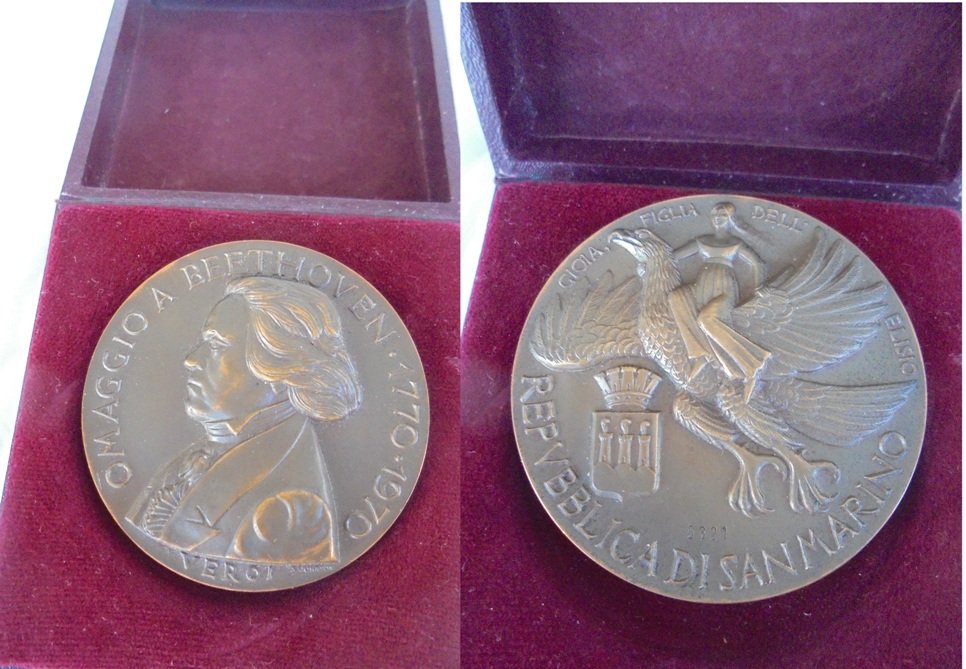 BRONZE MEDAL Ludwig van Beethoven 200th Anniversary Republic of San Marino VEROI 1970