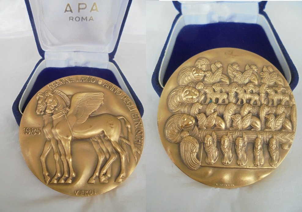 BRONZE MEDAL LAZIO region Italy engraved by Veroi 1985 Johnson