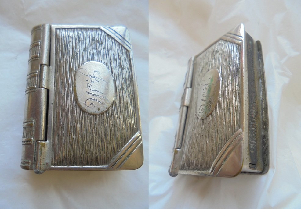 MATCHES box or PILL BOX Shape of a book for pocket or pendent Original 1960s