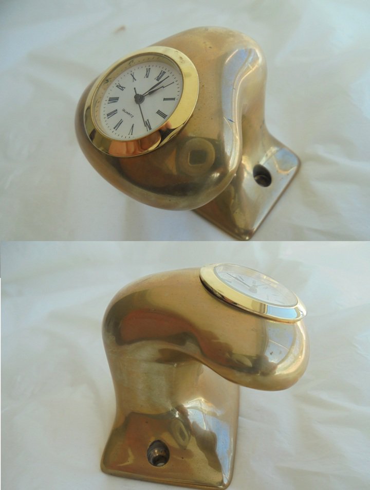 NAUTICAL QUARZ CLOCK for desk in brass
