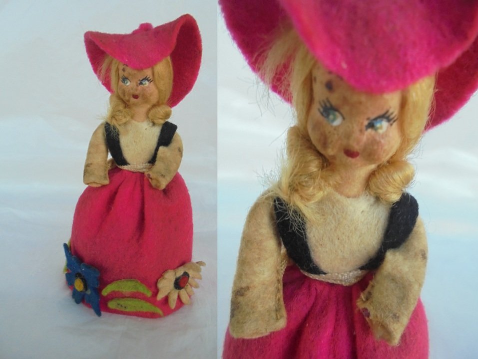 LENCI standing DOLL Original Made in Italy 1950s cm 10