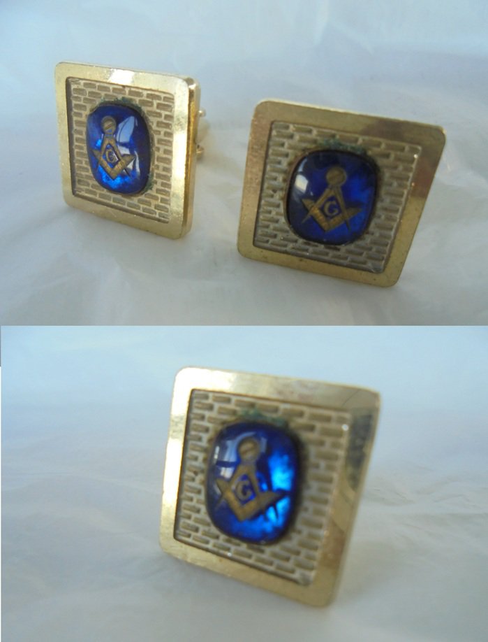 MASONIC CUFFLINKS Freemasonery Originals 1960s cuff links