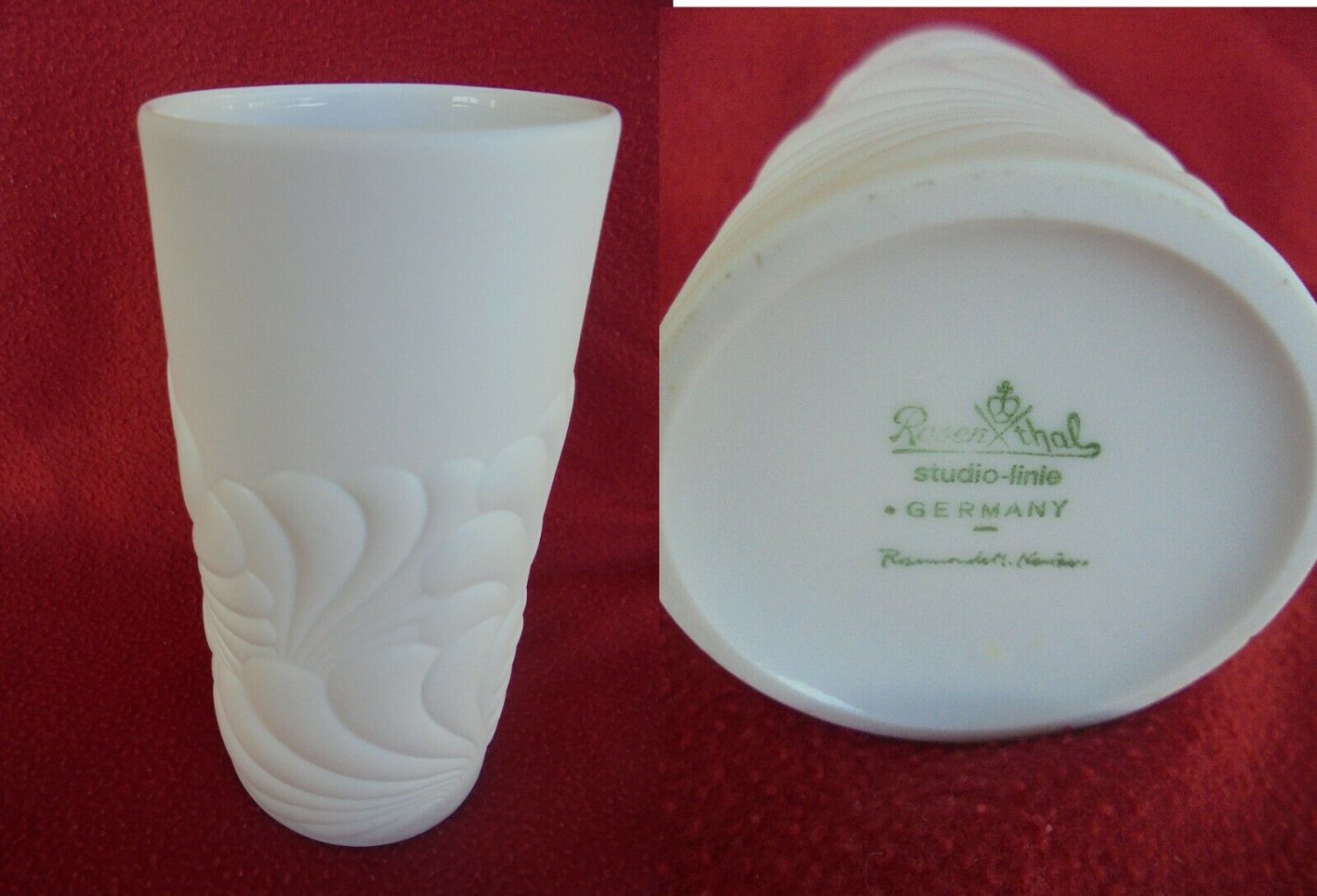 ROSENTHAL STUDIO LINIE flower vase in bisquit designed by Rosamunde Nairac 1970s