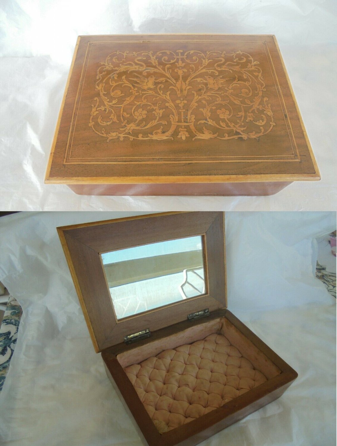 JEWELLERY BOX in arabesque WOOD Made in Italy Amalfi Original 1940s