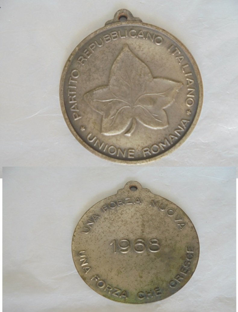 ITALIAN MEDAL of the Congress of the Republican Party Partito Repubblicano Italiano 1968 Italy