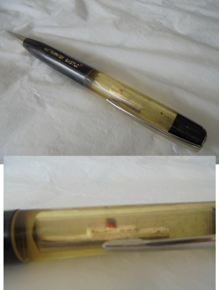 Mechanic pencil pen souvenier of the ship WARWICK CASTLE original 1966