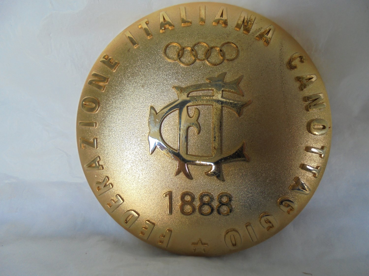 BRONZE PAPERWEIGHT Italian Federation ROWING team 1980s