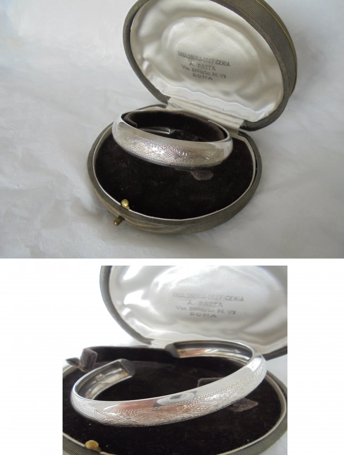 BRACELET in SILVER 800 Made in Italy cuff rigid bracelet Original 1960s