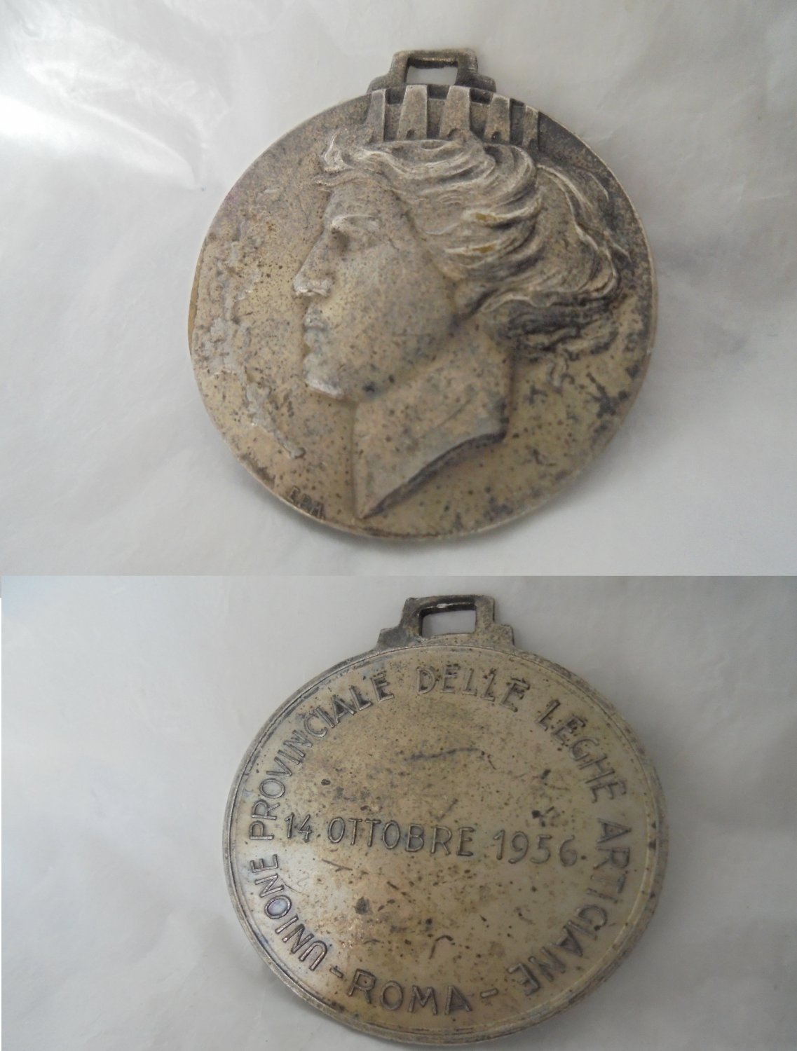 MEDAL in metal of the Italian Unione delle Leghe Artigiane Roma 1956