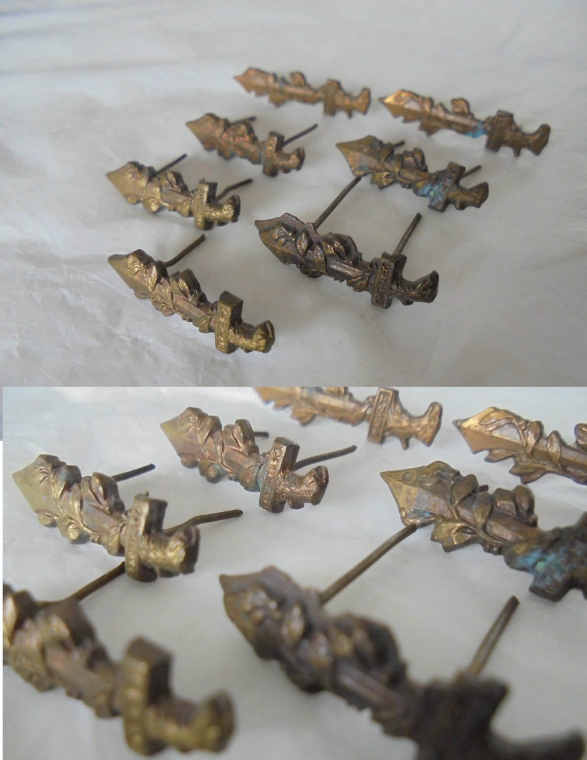 9 FERT PINS for hat or jacket Italy Original 1940s
