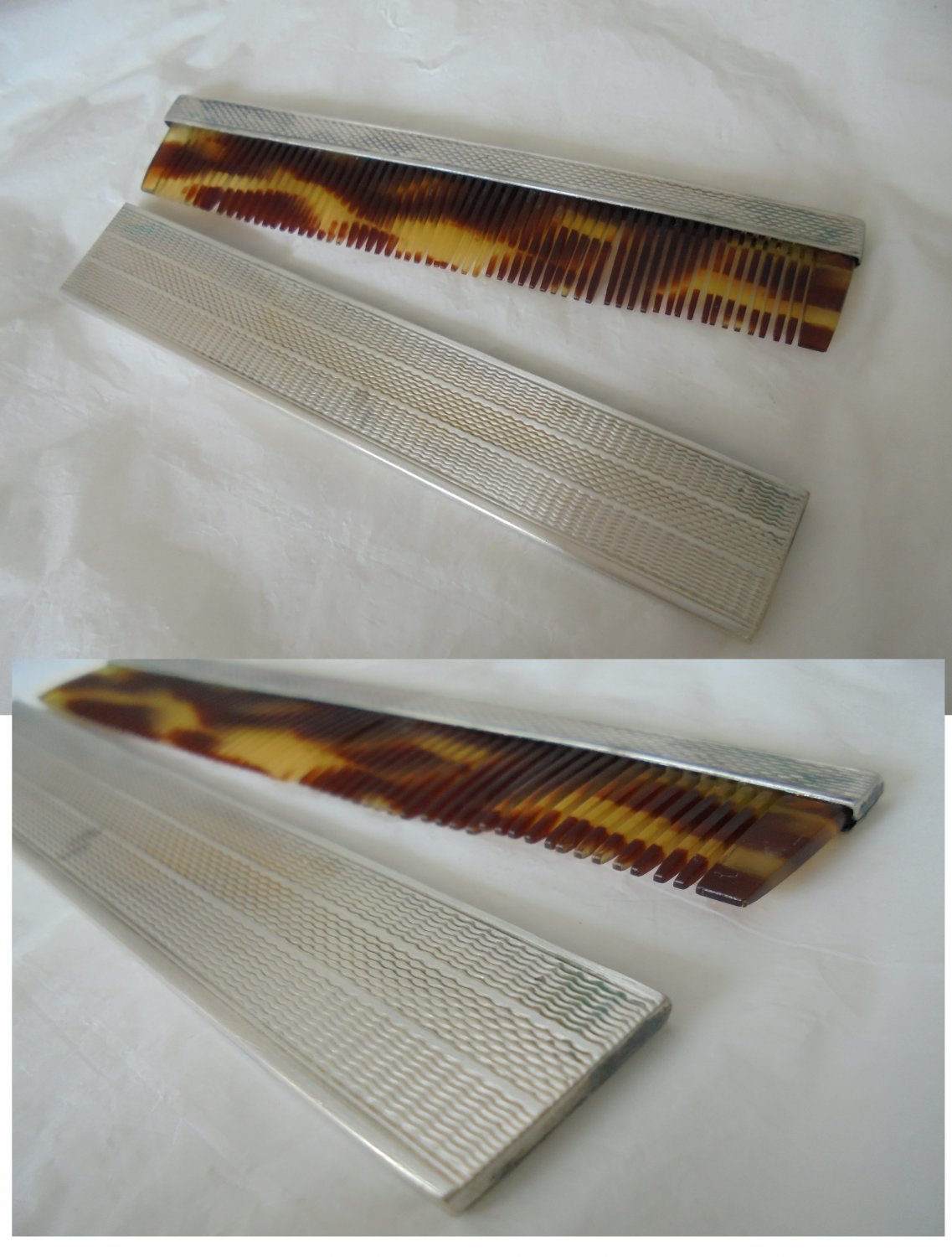 Pocket COMB in art deco style SILVER 800 Original 1950s