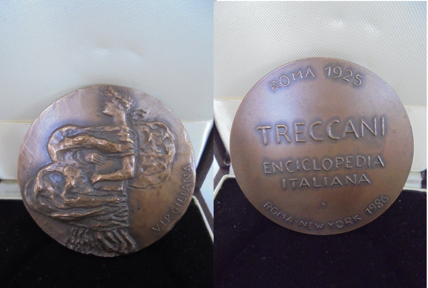 BRONZE MEDAL Virgiliana of Treccani Italy engraved by Fiume Original 1986