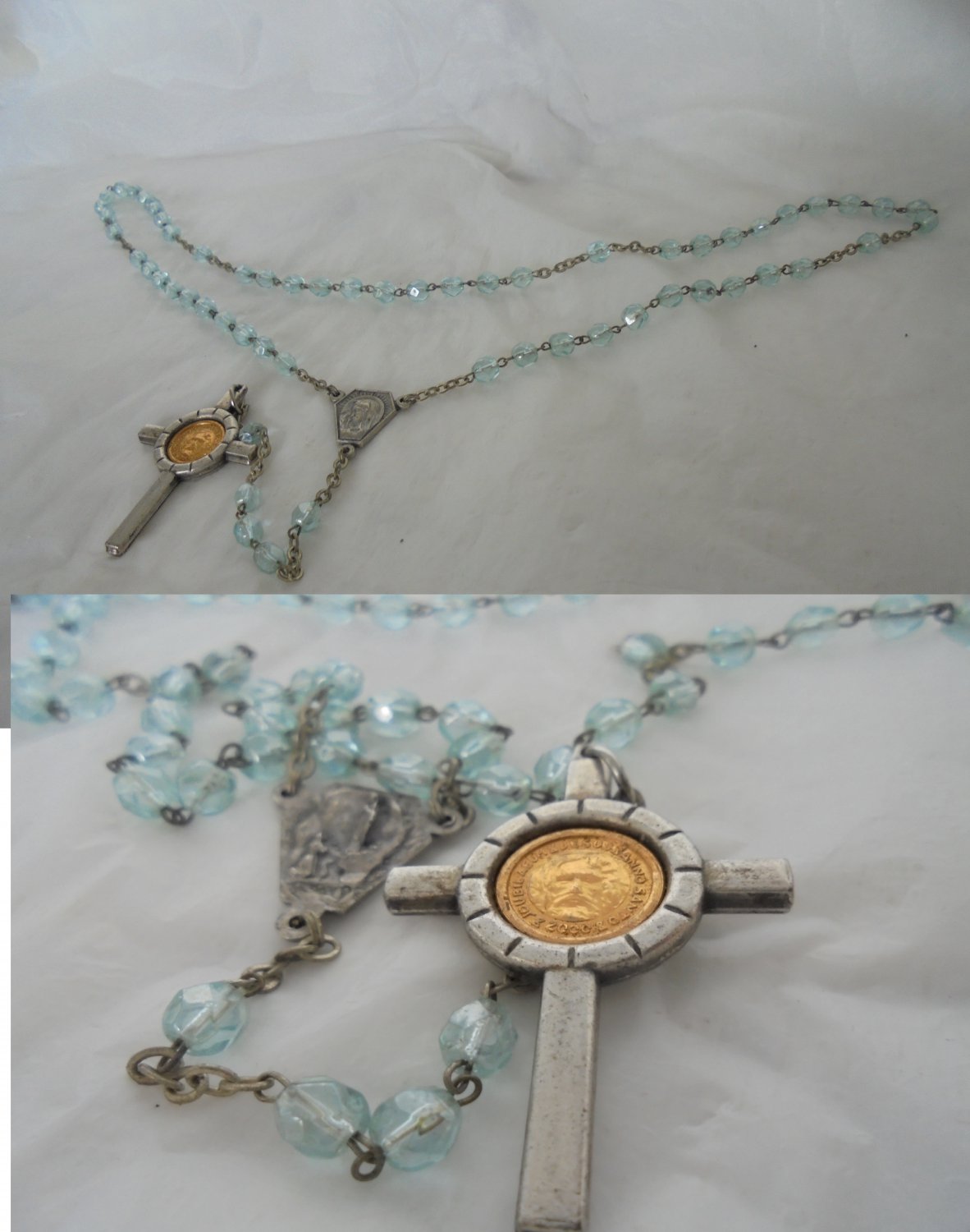 Praying ROSARY NECKLACE Jubilee 2000 Original Rome Italy