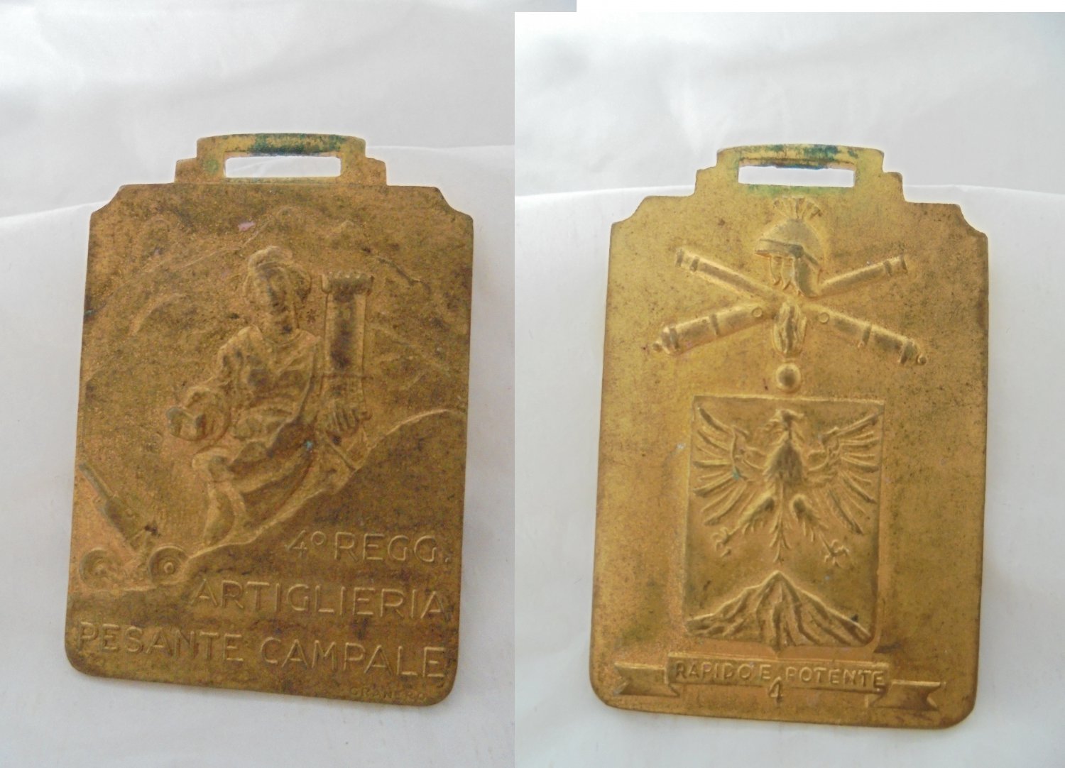 BRONZE MEDAL Italian Military ARTILLERY army 4th Regiment Esercito Artiglieria Original 1980s